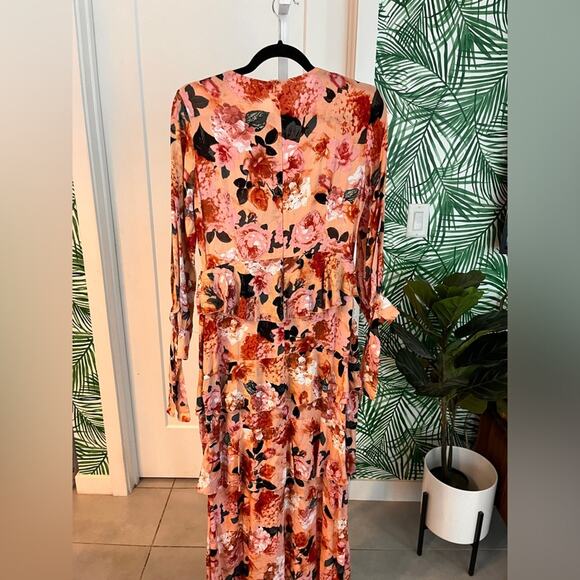 Anthropologie Jaase Floral Long Sleeve Tiered Maxi Dress Small - Picture 5 of 11